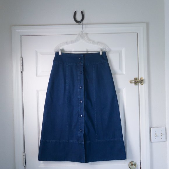 A.P.C. denim button front aline midi skirt sz. 38 - Picture 7 of 8